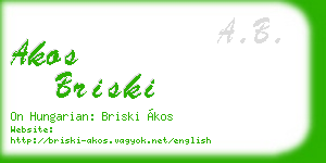 akos briski business card