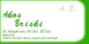 akos briski business card